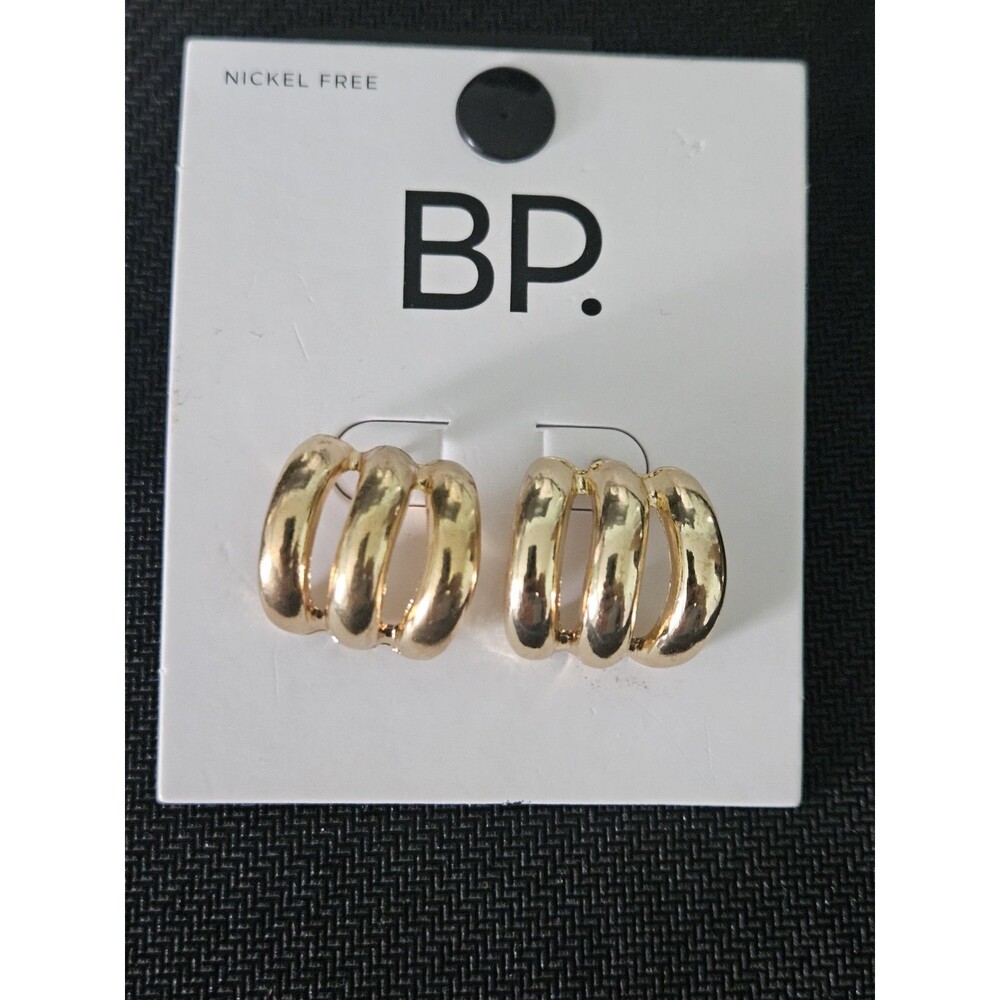 BP Wide Triple Row Hoop Earrings